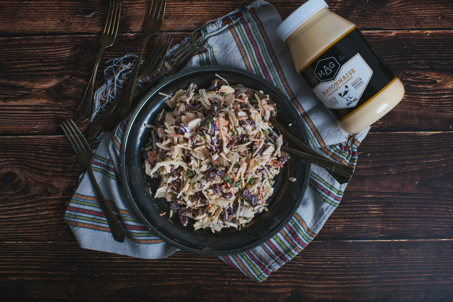 Salade de chou coleslaw crémeuse avec pancetta