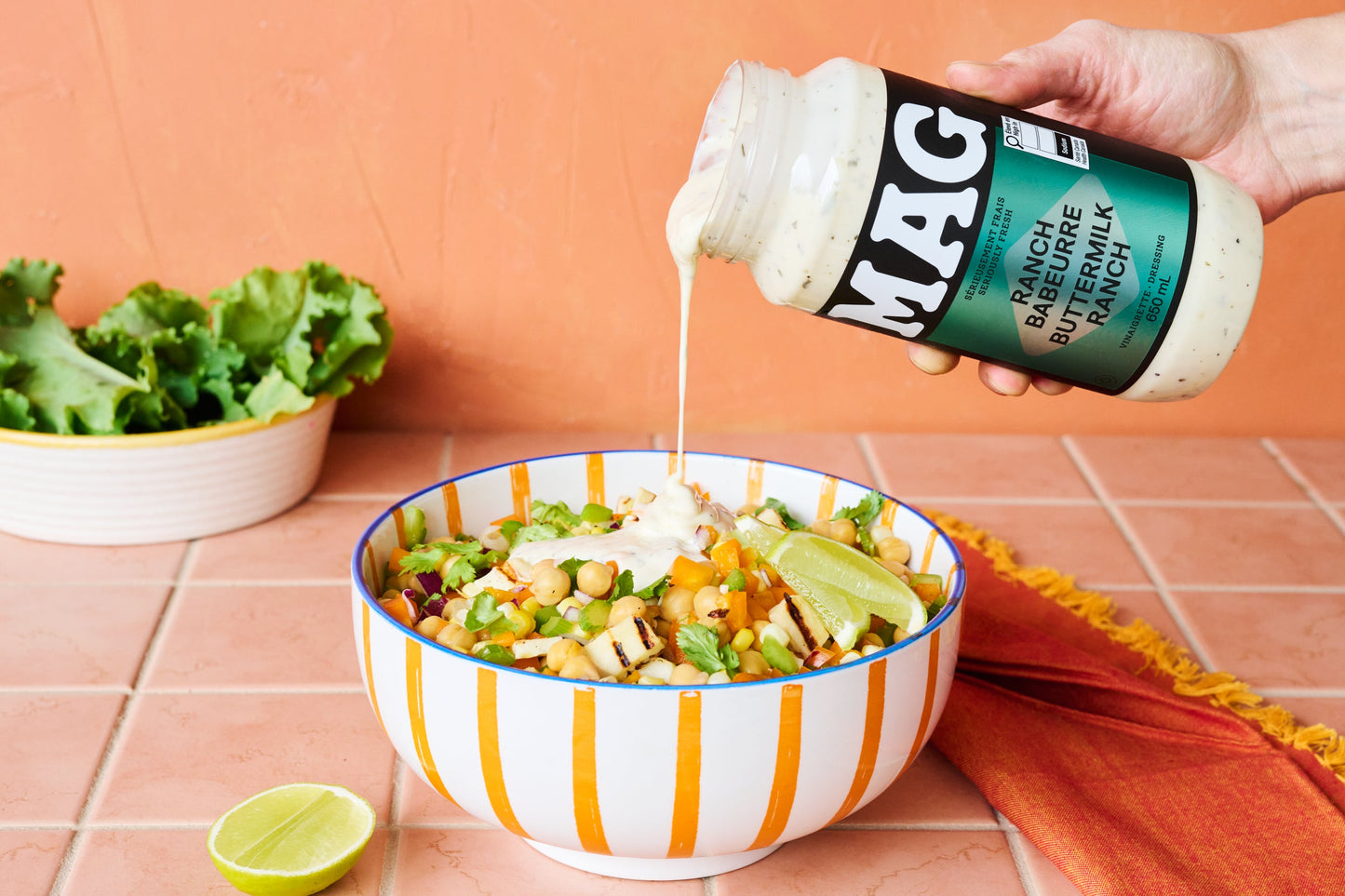 Salade Ranch aux pois chiches et fromage halloumi